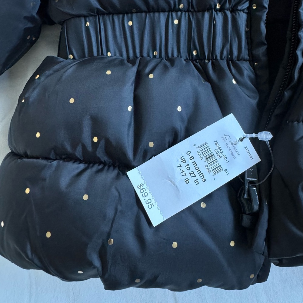 Baby GAP puffer jacket 0-6 months NEW - Picture 2 of 5